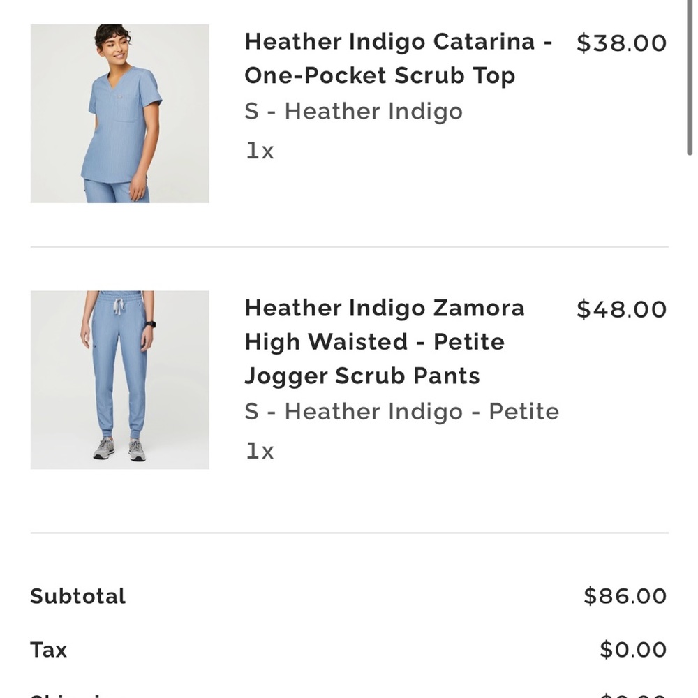 Heather Indigo Figs Small Set (small Katarina top, small petite Zamora jogger)